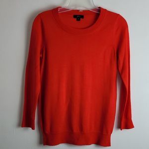J. Crew red merino wool  crewneck  sweater Sz XS